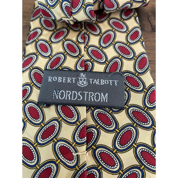 Robert Talbott Nordstrom Tie Men's Size 3.75" x 57" Yellow Red Geometric Print - Picture 6 of 7
